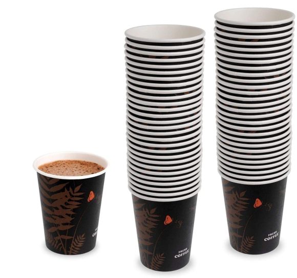 Premium Range 50 Pack Paper Coffee Cups Disposable Cups for Hot